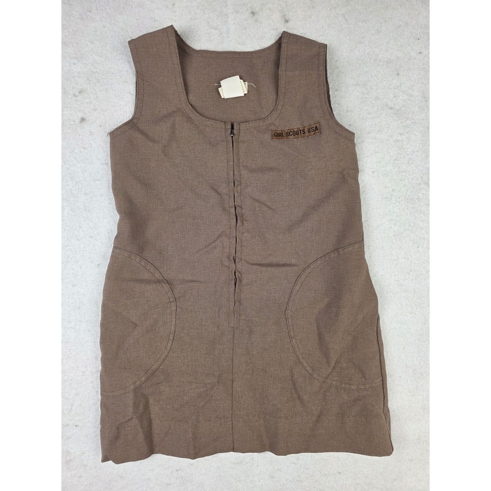 Vintage Girl Scouts Uniform Brownie Jumper Dress Size‎ 6 USA Made I-200 Style